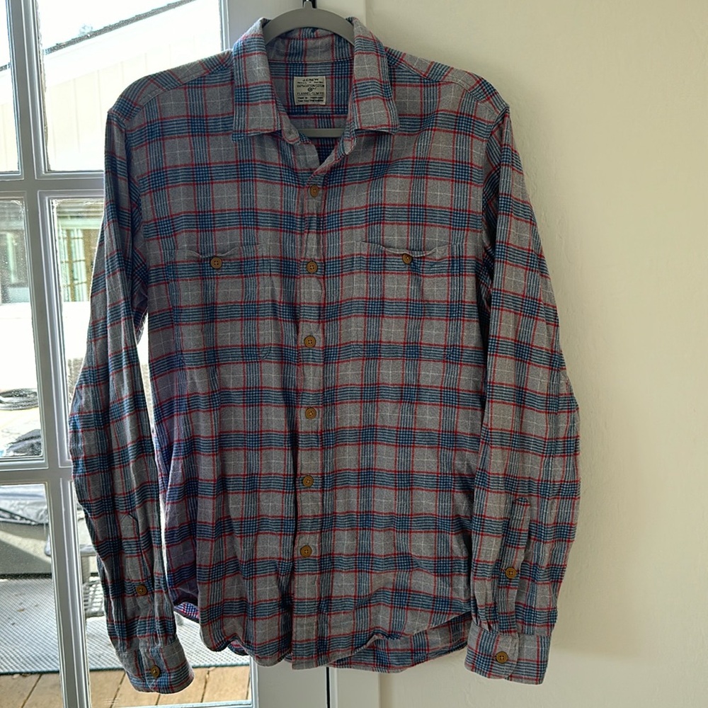 J Crew Flannel slim fit men’s shirt, medium
